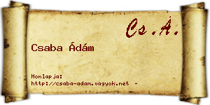 Csaba Ádám névjegykártya